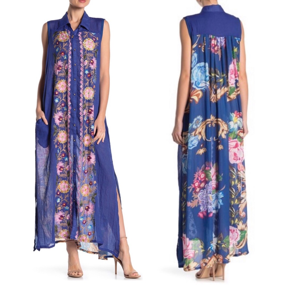 Aratta Royal Blue Floral Maxi Dress